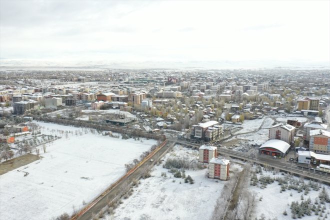 merkezi dronla AĞRI yerleşim Karla şehir kaplanan diğer - ile yerleri görüntülendi 6