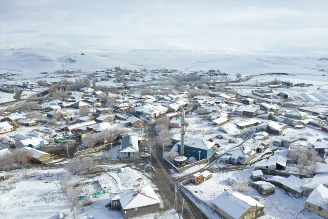 merkezi Karla AĞRI yerleşim görüntülendi - şehir diğer dronla kaplanan yerleri ile 9