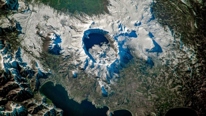 NASA astronotu Mogensen, Nemrut Kalderası'nı uzaydan fotoğrafladı