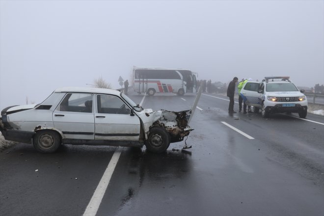 yaralandı 7 zincirleme kazasında aracın 19 (DRON) AĞRI - kişi trafik karıştığı 10