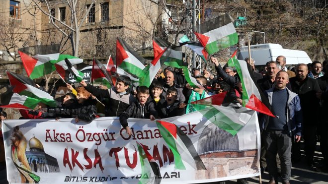 Bitlis'te 'Filistin için yürüyoruz' etkinliği düzenlendi