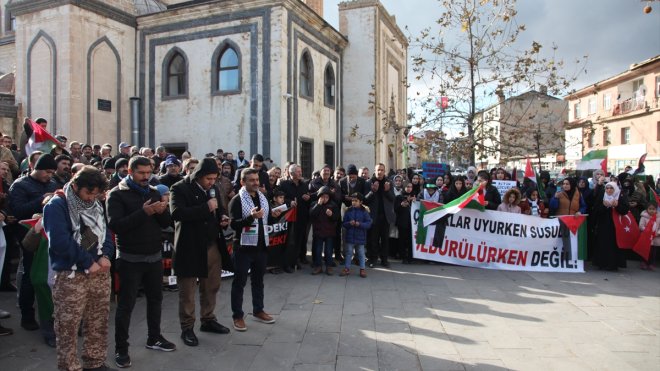 Bitlis'te vatandaşlar Filistin'e destek için yürüdü