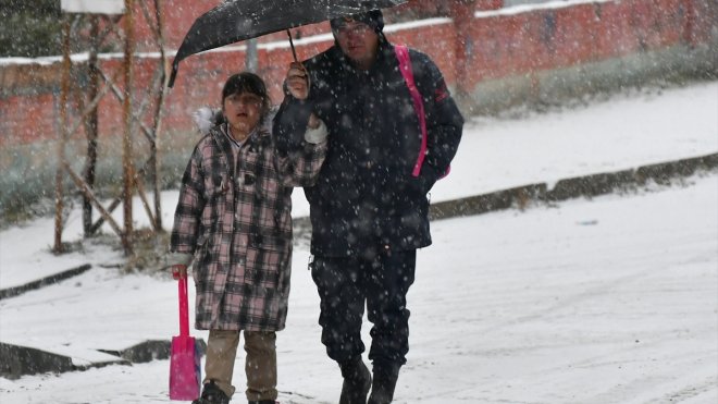Kars ve Ardahan'da kar etkili oldu