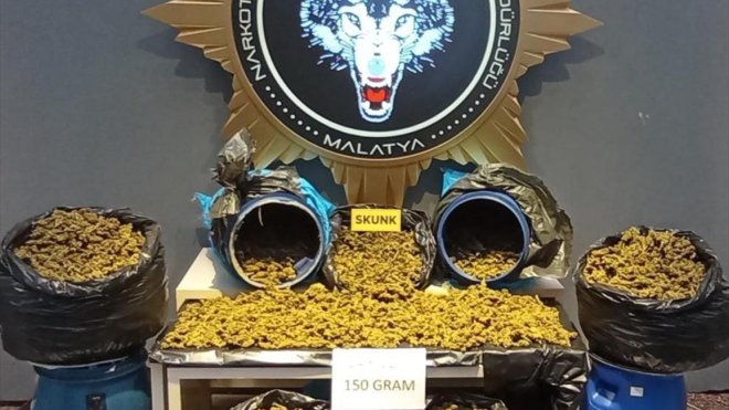 Malatya'da 54 kilo 150 gram skunk ele geçirildi