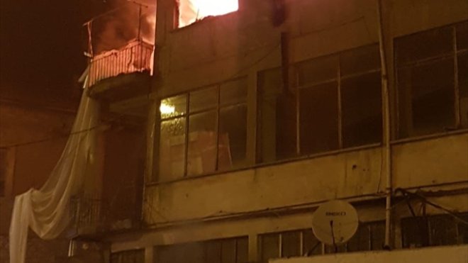 Hekimhan'da mutfak tüpünün patlaması sonucu yangın çıktı