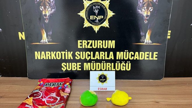 Erzurum'da cips paketinde uyuşturucu gizleyerek yolculuk yapan şüpheli yakalandı