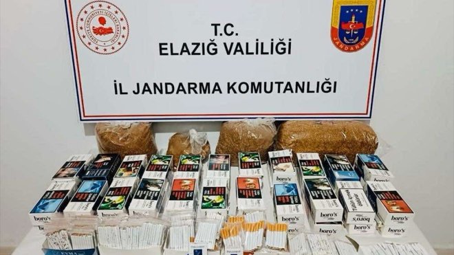 Elazığ'da kaçak tütün ve makaron ele geçirildi