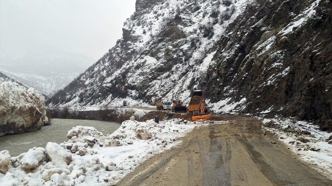 Çığ nedeniyle kapanan Çatak-Pervari kara yolu açıldı