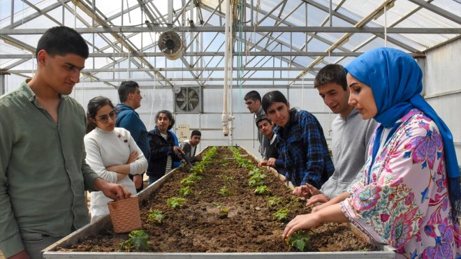 Özel gereksinimli öğrenciler serada sebze yetiştiriyor1