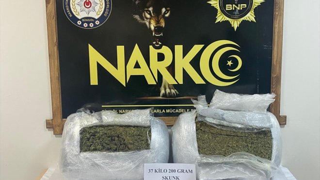 Bingöl Havalimanı'nda 37 kilo 200 gram skunk ele geçirildi