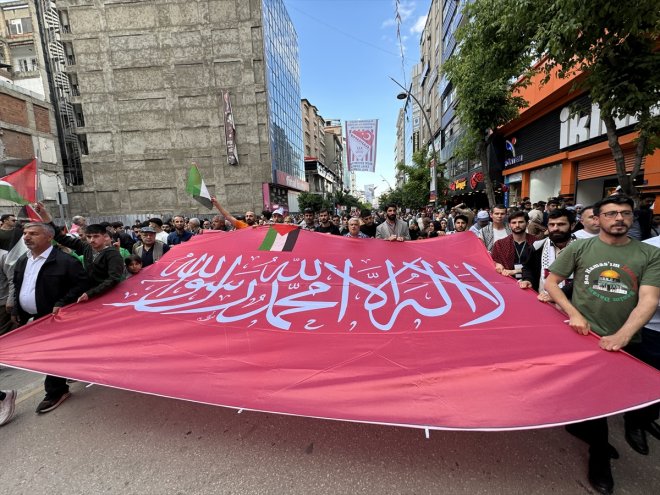 ve Yürüyüşü Mitingi Büyük Gazze yapıldı ELAZIĞ - 2