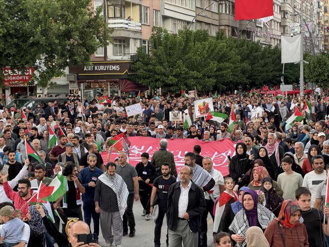 Gazze - ELAZIĞ yapıldı Mitingi Yürüyüşü Büyük ve 3
