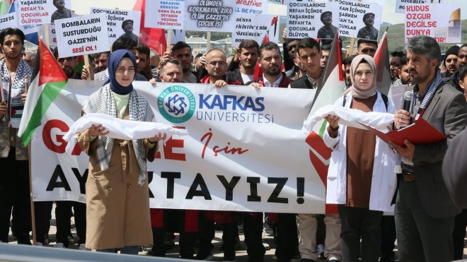 KARS - Kafkas Üniversitesi öğrencileri ile akademisyenleri Filistin