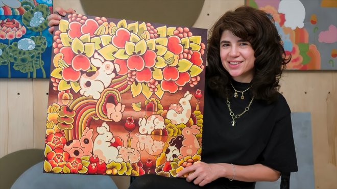 Sanatçı Göksu Gül İmzalı Şeftali Rüyası Trendyol Sanat