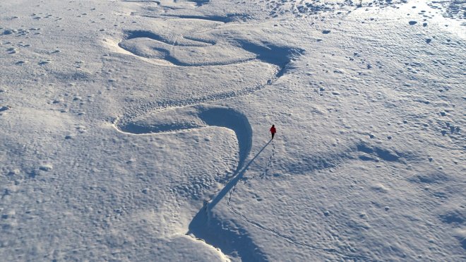 Bingöl'de kar altında kalan menderesler dronla görüntülendi