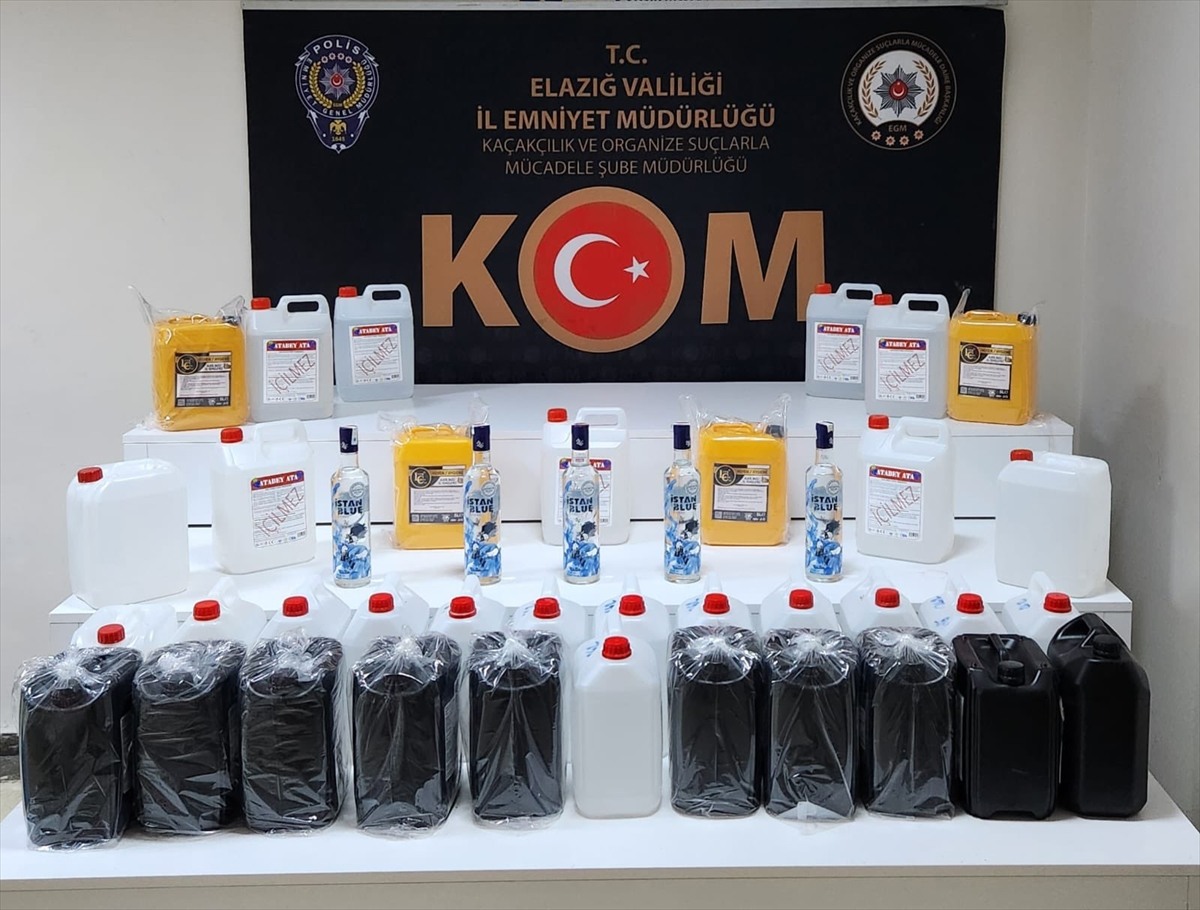 Elazığ'da 190 litre kaçak etil alkol ele geçirildi