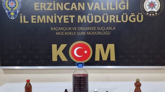 Erzincan'da sahte alkol operasyonunda 1 şüpheli yakalandı