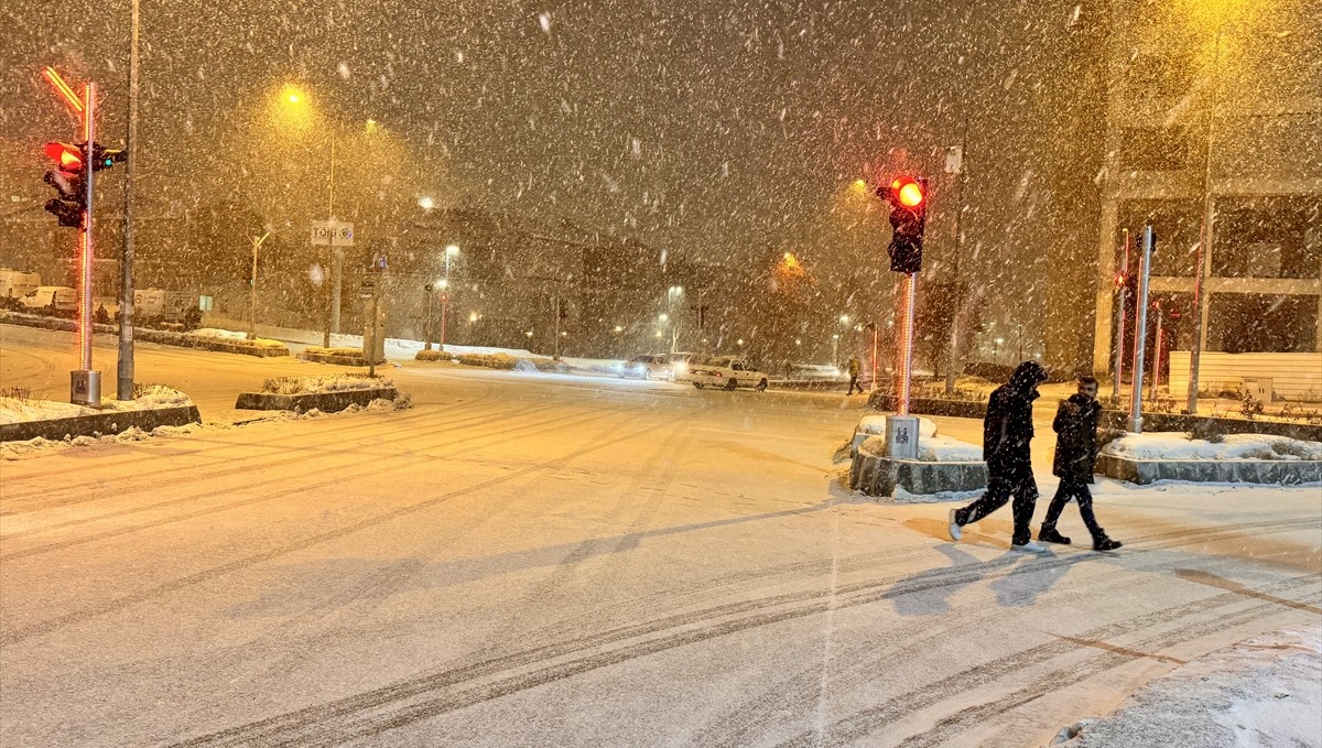 Erzurum'da kar yağışı ve tipi etkili oldu