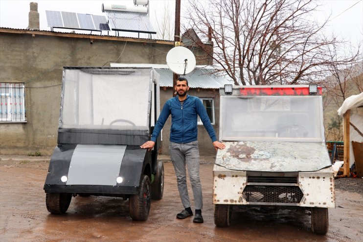 Ağrılı ilkokul mezunu genç hayalindeki araçları atık malzemelerle üretti7