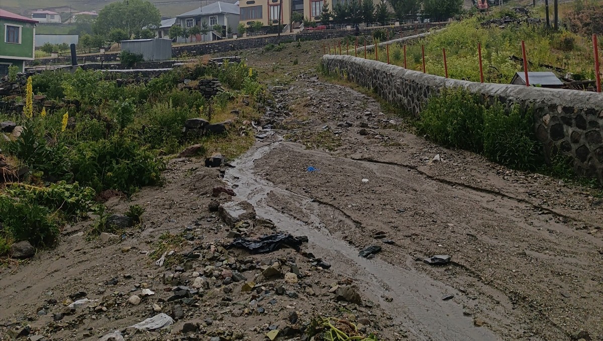 Ardahan'da sağanak nedeniyle köy yolları zarar gördü