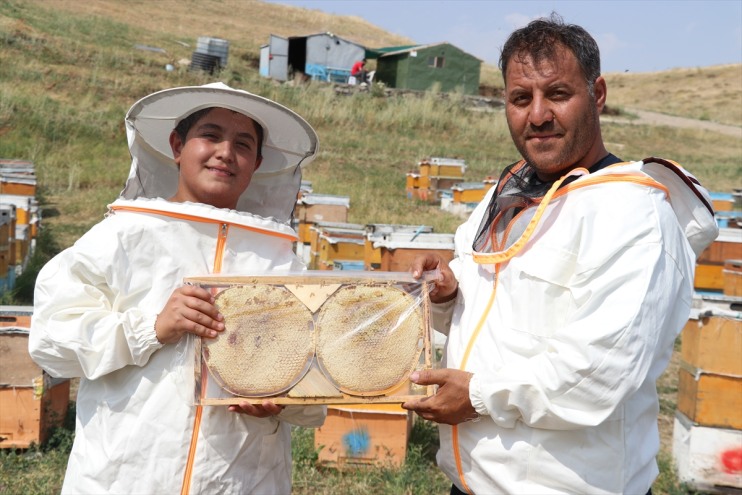 16 yerine yaşındaki öğreniyor telefonla Ağrılı Ali Samet, tatilde arıcılığı oynamak 10
