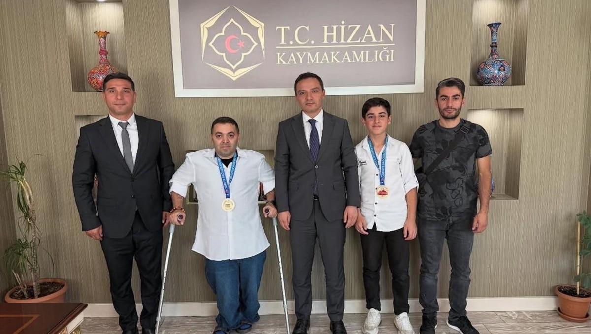Hizan Kaymakamı Bilgin, sporcuları kabul etti