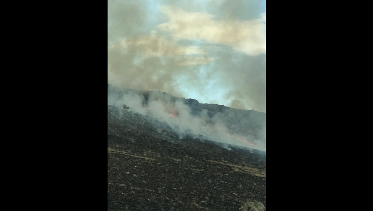Kars'ta askeri tatbikat alanında çıkan anız yangını söndürüldü