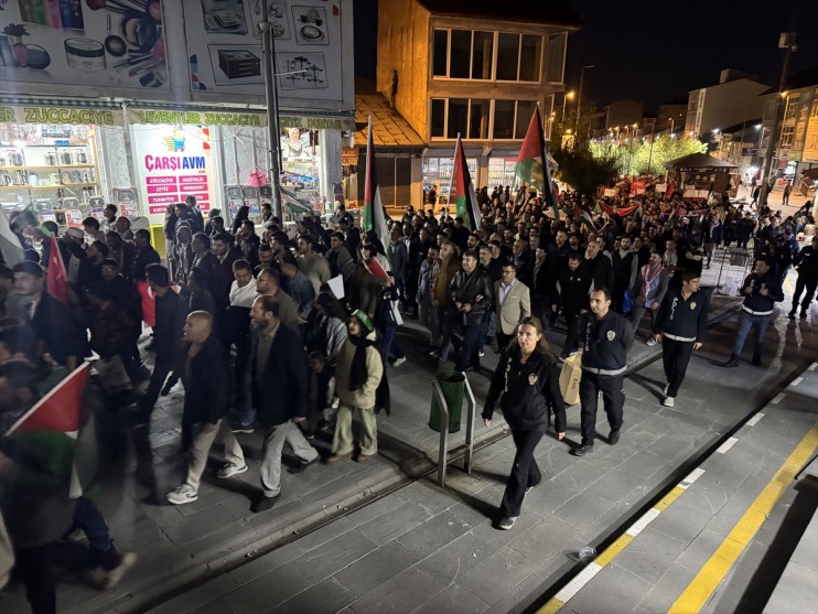 Ağrı'da Gazze'ye destek yürüyüşü yapıldı