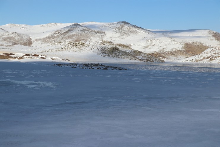 kaplandı Derecek buzla Barajı Ağrı