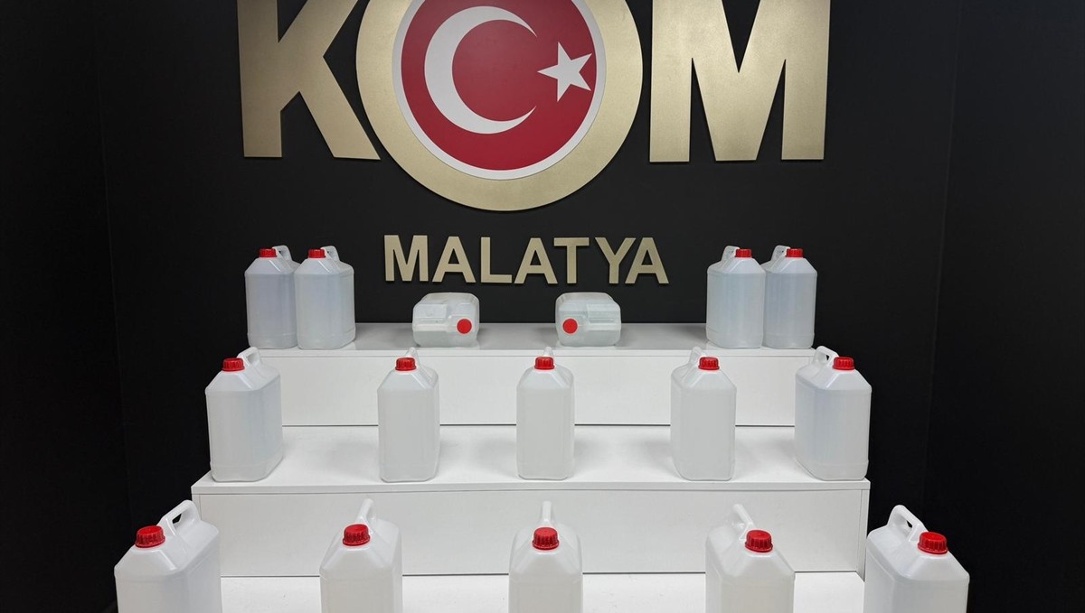 Malatya'da 76 litre etil alkol ele geçirildi