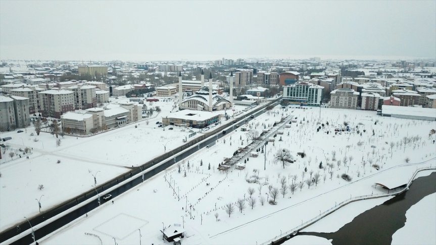 görüntülendi katlı evler kaplanan karla tek dronla Ağrı