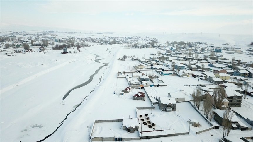 görüntülendi karla evler Ağrı