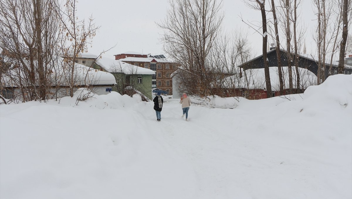 Karlıova'da kar yağışı etkisini sürdürüyor