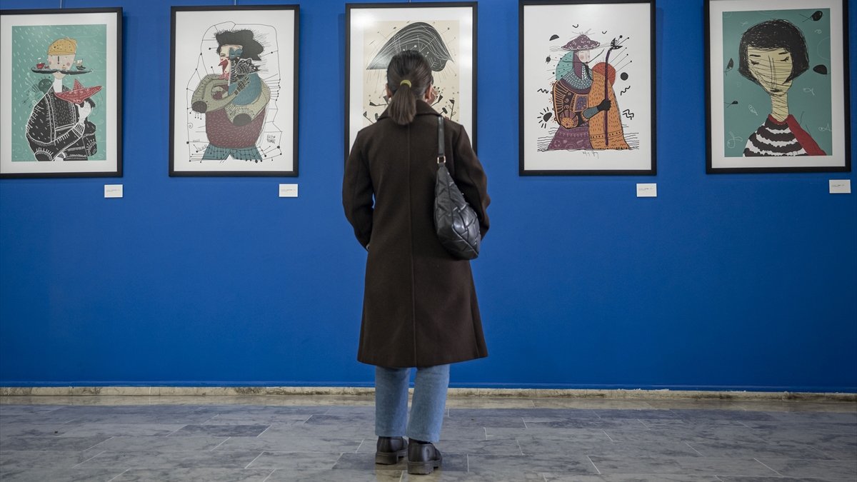 Atatürk Üniversitesi'nde illüstrasyon sergisi açıldı