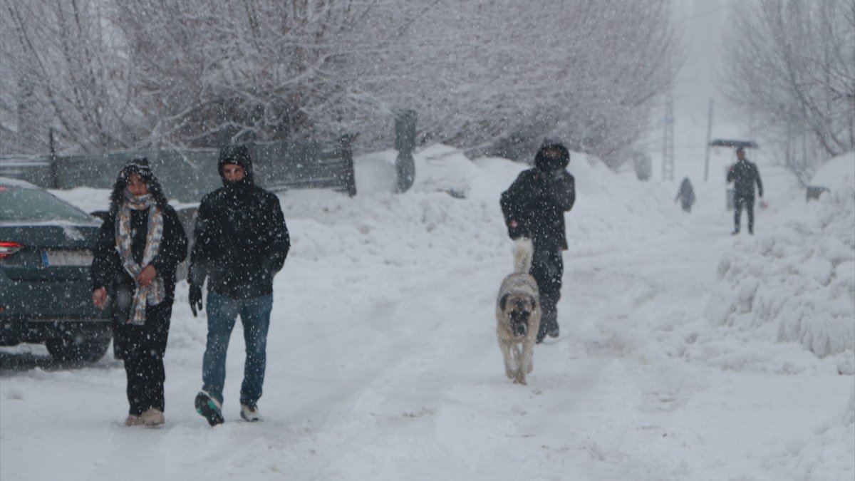 Karlıova'da kar yağışı etkisini sürdürüyor