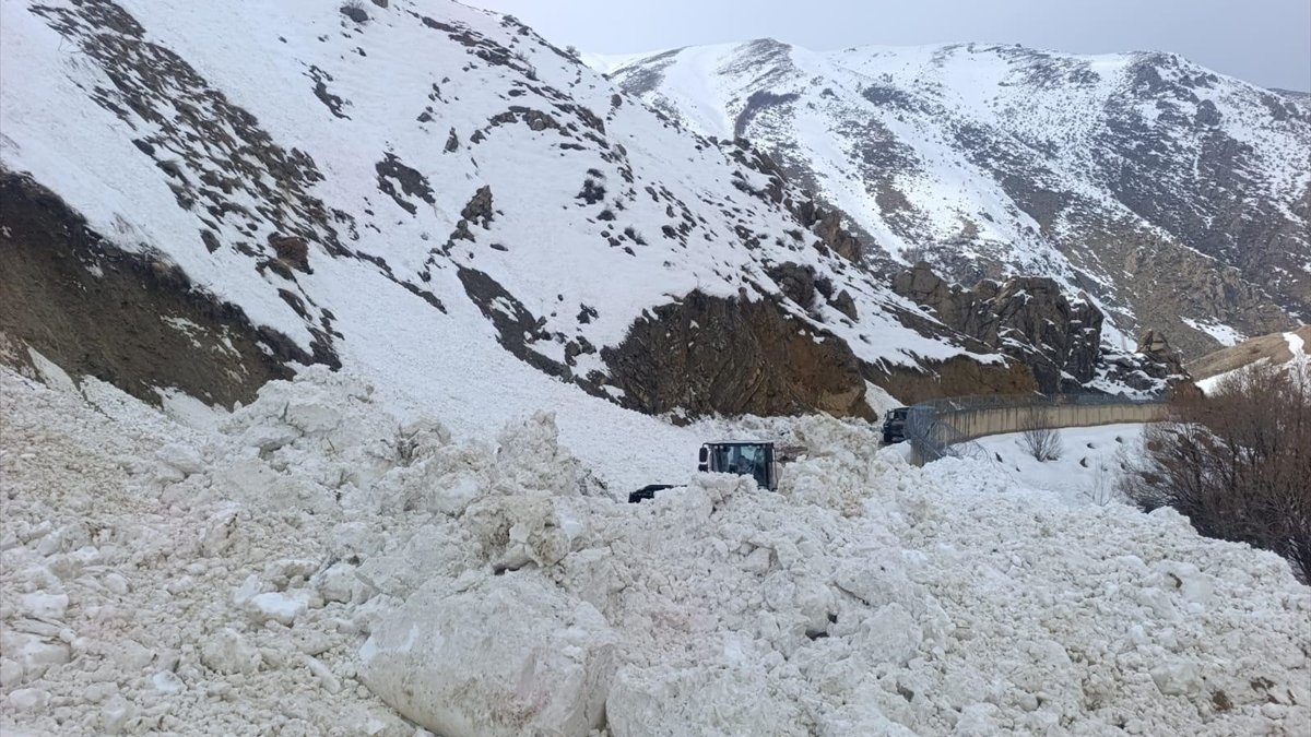 Hakkari-Van kara yoluna düşen çığ temizlendi