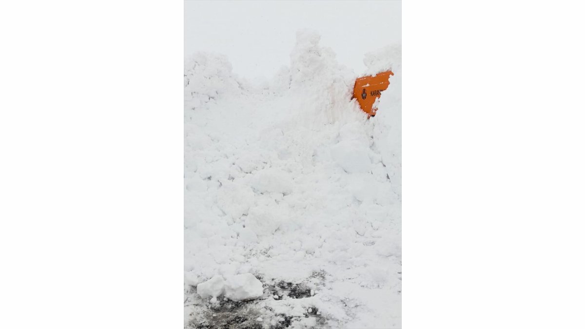 Muş-Kulp kara yolunda yol açma çalışması yapan iş makinesinin üzerine çığ düştü