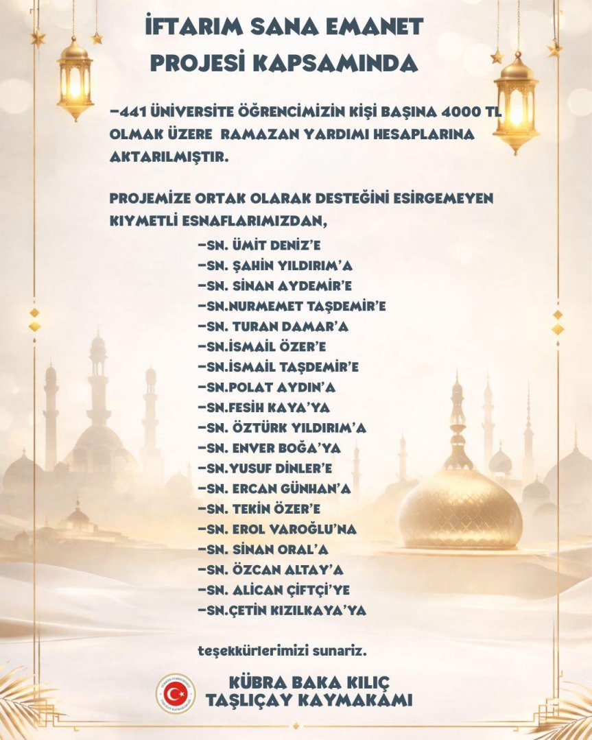 taşlıçay ramazan üniversite öğrenci yardım 1