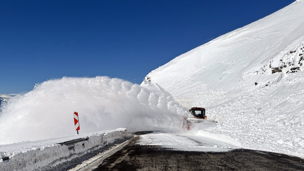 Ardahan-Şavşat kara yoluna düşen çığ temizlendi