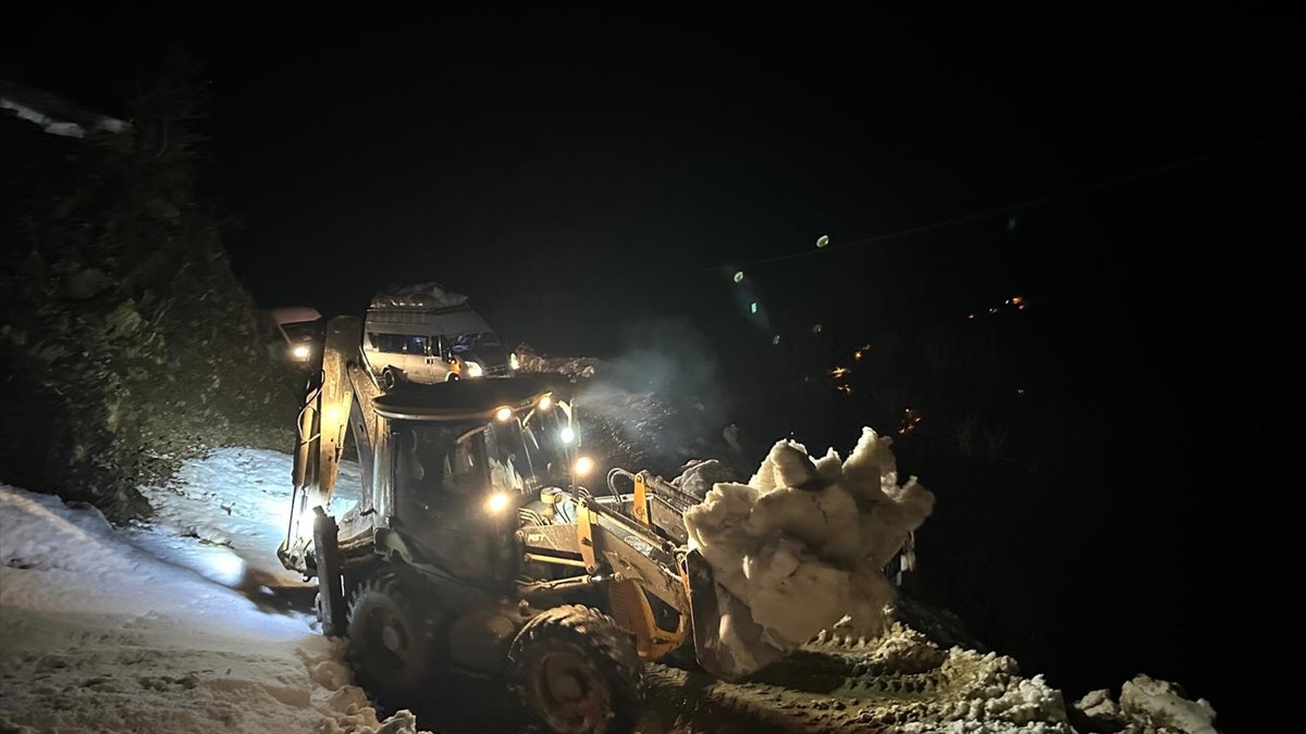 Bitlis'te yola düşen iki çığ ekiplerce temizlendi