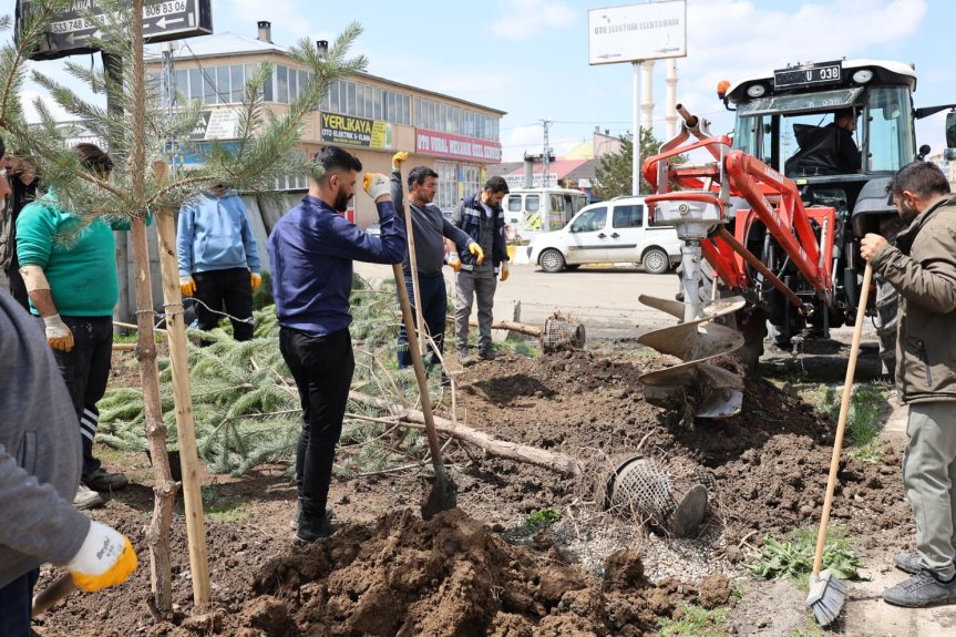 Ağrı Belediyesinden sezonun ilk ağaçlandırma çalışması 8