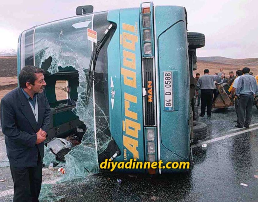 Ağrı Dağı otobüsü Eleşkirt Sarıcan Köyü Kazası