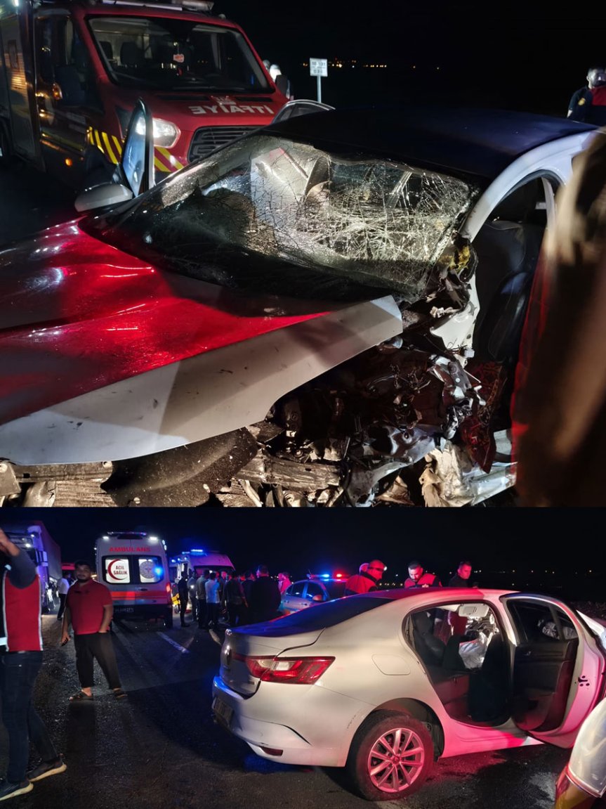Ağrı'nın Eleşkirt ilçesinde iki otomobilin çarpıştığı kazada 2'si ağır 6 kişi yaralandı.