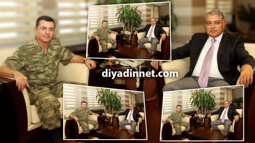 Tuğgeneral Mehmet Büker ve Mehmet Tekinarslan Ağrı Valiliği makamında