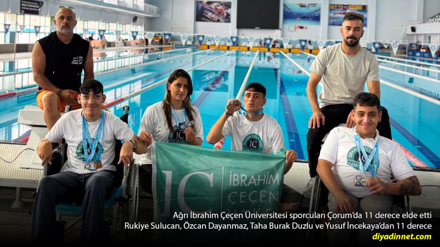 Ağrı İbrahim Çeçen Üniversitesi sporcuları Rukiye Sulucan, Özcan Dayanmaz, Taha Burak Duzlu ve Yusuf İncekaya'dan 11 derece