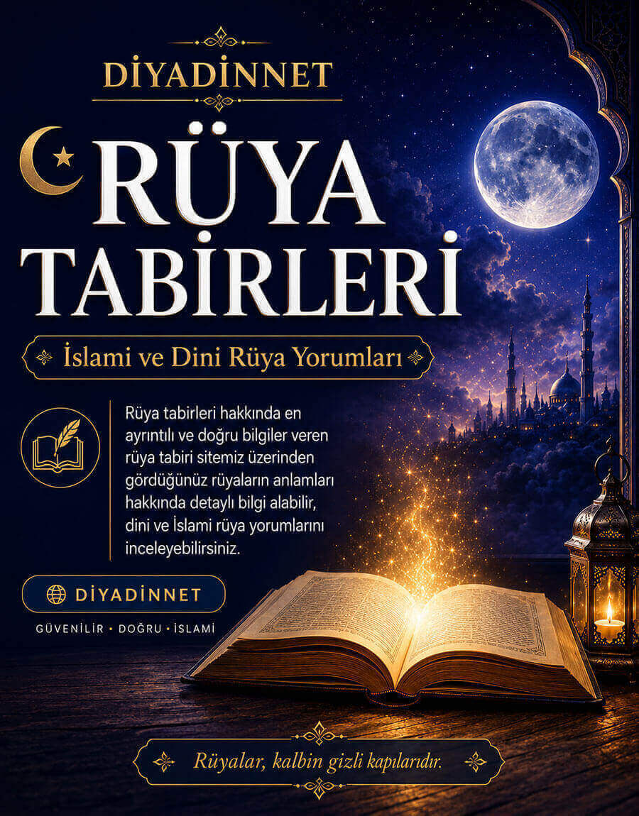 Ay ışığında cami, kandil ve açık kitapla İslami rüya tabirleri temalı görsel